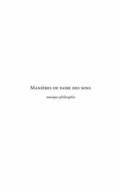 Manieres de faire des sons (eBook, PDF)