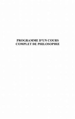 Programme d'un cours complet de philosophie (eBook, PDF)