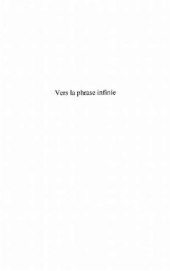 Cover Vers la phrase infinie (eBook, PDF)
