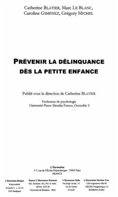 Prevenir la delinquance des lapetite en (eBook, PDF)