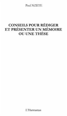 Cover Conseils pour rediger presenter memoire (eBook, PDF)