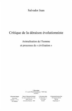 Critique de la deraison evolutionniste (eBook, PDF)