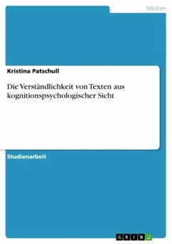 Die Verständlichkeit von Texten aus kognitionspsychologischer Sicht