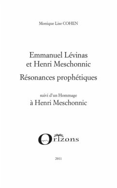Emmanuel levinas et henri meschonnic - resonances prophetiqu (eBook, PDF)
