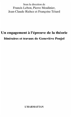 Un engagement A l'epreuve de la theorie - itineraires et tra (eBook, ePUB)