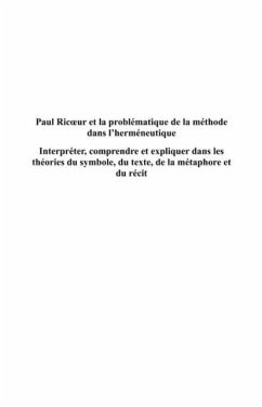 Paul ricoeur et la problematique de la methode dans l'hermen (eBook, PDF)
