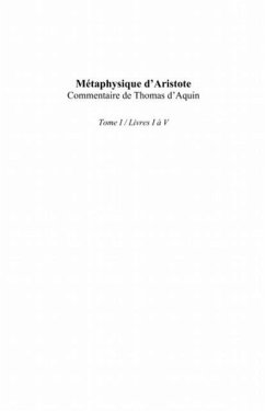 Metaphysique d'Aristote/ Commentaire de Thomas d'Aquin (Tome (eBook, PDF)
