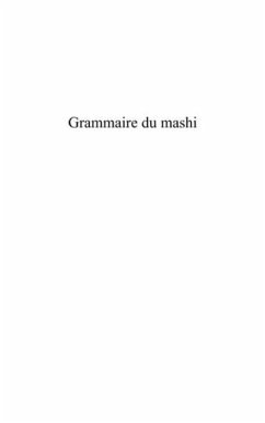 Cover Grammaire du mashi - phonologie, morphol (eBook, PDF)