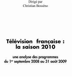 Television francaise - une analyse des programmes du 1er sep (eBook, ePUB)