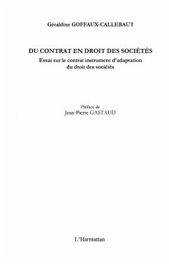 Du contrat en droit des societes (eBook, ePUB)