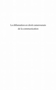 Cover La diffamation en droit camerounais de l (eBook, PDF)