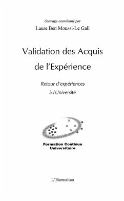Validation des Acquis de l'Experience (eBook, ePUB)