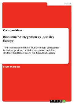 Binnenmarktintegration vs. ,soziales Europa' (eBook, PDF) - Menz, Christian