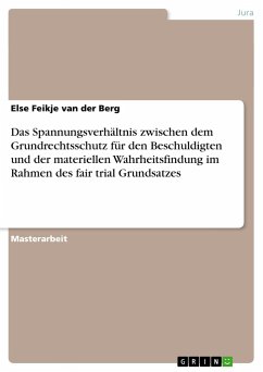 Das Spannungsverhältnis zwischen dem Grundrechtsschutz für den Beschuldigten und der materiellen Wahrheitsfindung im Rahmen des fair trial Grundsatzes - Berg, Else Feikje van der