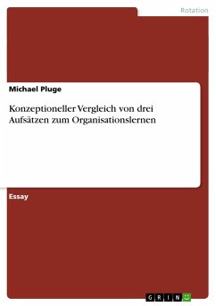 Konzeptioneller Vergleich von drei Aufsätzen zum Organisationslernen - Pluge, Michael