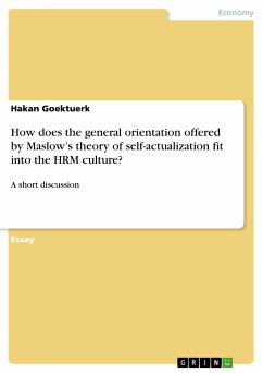 How does the general orientation offered by Maslow&quote;s theory of self-actualization fit into the HRM culture? (eBook, PDF)