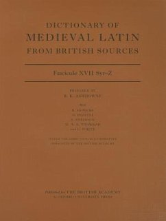 Dictionary of Medieval Latin from British Sources, Fascicule XVII, Syr-Z