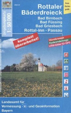 Topographische Karte Bayern Rottaler Bäderdreieck