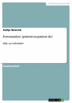 Forenanalyse [patient-zu-patient.de] (eBook, PDF) - Newrick, Aaltje