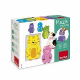 Goula D55234 - Magnetisches Holzpuzzle Tiere, 12-teilig