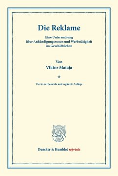 Die Reklame. - Mataja, Viktor