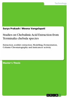 Studies on Chebulinic Acid Extraction from Terminalia chebula species (eBook, PDF) - Prakash, Surya; Vangalapati, Meena