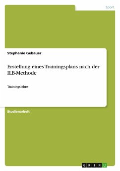 Erstellung eines Trainingsplans nach der ILB-Methode - Gebauer, Stephanie