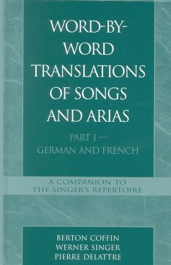 Cover Word-By-Word Translations of Songs and Arias, Part I (eBook, ePUB)