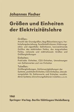 Größen und Einheiten der Elektrizitätslehre - Fischer, Johannes