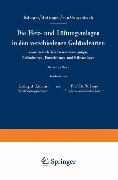 Die Heiz- und Lüftungsanlagen in den verschiedenen Gebäudearten einschließlich Warmwasserversorgungs-, Befeuchtungs-, Entnebelungs- und Klimaanlagen - Kämper, Hermann;Hottinger, Max;Gonzenbach, Wilhelm v.