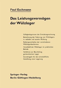 Das Leistungsvermögen der Wälzlager - Eschmann, Paul