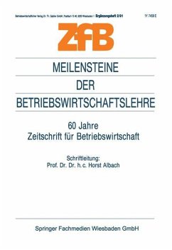 Meilensteine der Betriebswirtschaftslehre - Albach, Horst