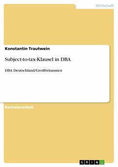 Subject-to-tax-Klausel in DBA (eBook, PDF) - Trautwein, Konstantin