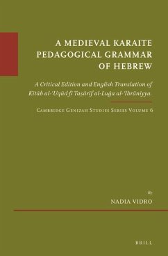 A Medieval Karaite Pedagogical Grammar of Hebrew - Vidro, Nadia