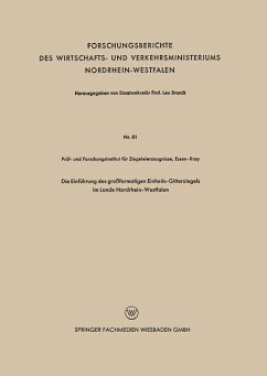 Die Einführung des großformatigen Einheits-Gitterziegels im Lande Nordrhein-Westfalen - Loparo, Kenneth A.