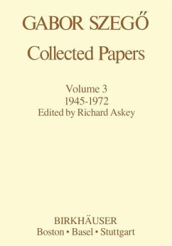 Gabor Szegö: Collected Papers - Szegö, Gabor P.