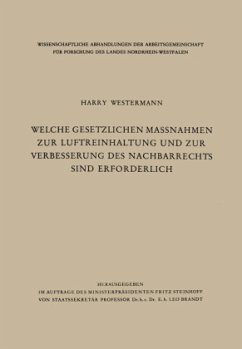 Welche gesetzlichen Maßnahmen zur Luftreinhaltung und zur Verbesserung des Nachbarrechts sind erforderlich? - Westermann, Harry