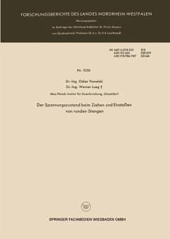 Der Spannungszustand beim Ziehen und Einstoßen von runden Stangen - Pawelski, Oskar