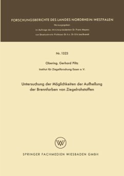 Untersuchung der Möglichkeiten der Aufhellung der Brennfarben von Ziegelrohstoffen - Piltz, Gerhard