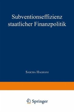 Subventionseffizienz staatlicher Finanzpolitik - Haghani, Sascha