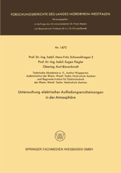 Untersuchung elektrischer Aufladungserscheinungen in der Atmosphäre - Schwenkhagen, Hans Fritz