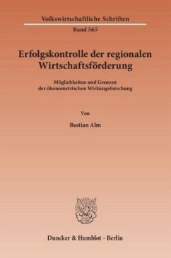 Cover Erfolgskontrolle der regionalen Wirtschaftsförderung