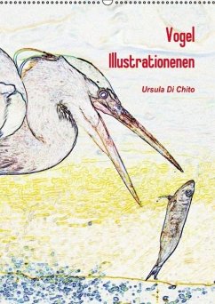 Vogel Illustrationen (Wandkalender immerwährend DIN A2 hoch)