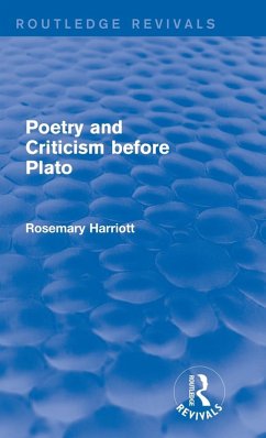 Cover Poetry and Criticism before Plato (Routledge Revivals)