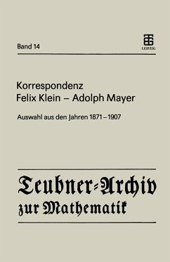 Korrespondenz Felix Klein ¿ Adolph Mayer - Klein, Felix; Mayer, Adolph