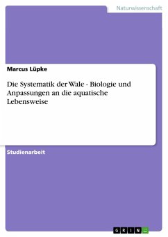 Cover Die Systematik der Wale - Biologie und Anpassungen an die aquatische Lebensweise (eBook, ePUB)