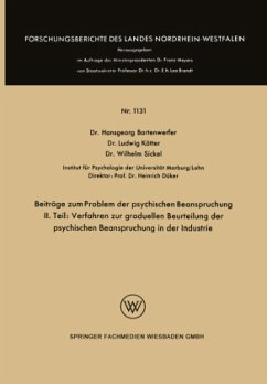 Beiträge zum Problem der psychischen Beanspruchung - Bartenwerfer, Hansgeorg;Kötter, Ludwig;Sickel, Wilhelm