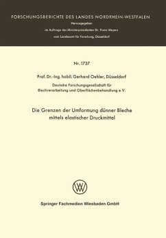 Die Grenzen der Umformung dünner Bleche mittels elastischer Druckmittel - Oehler, Gerhard