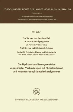 Die Hydrocarboxilierungsreaktion ungesättigter Verbindungen mit Nickelcarbonyl- und Kobaltcarbonyl-Komplexkatalysatoren