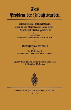 Das Problem der Industriearbeit - Borst, Hugo;Hellpach, W.